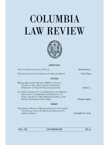 Cover of Columbia Law Review